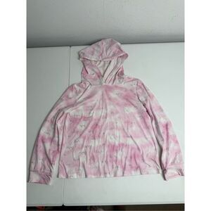 Emma & Elsa Girls Pastel Soft Tie Dye Pink Long Sleeve Hoodie Size 14/L